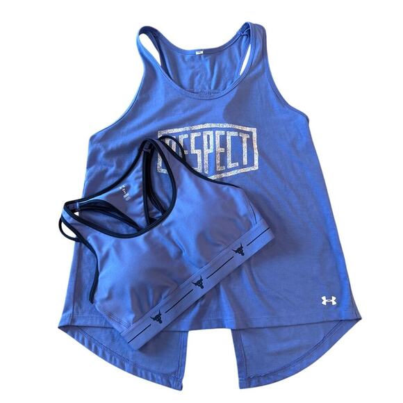 Under Armour Project Rock Bull Respect Sports Bra and Tank Top Set Size Medium - Picture 1 of 13